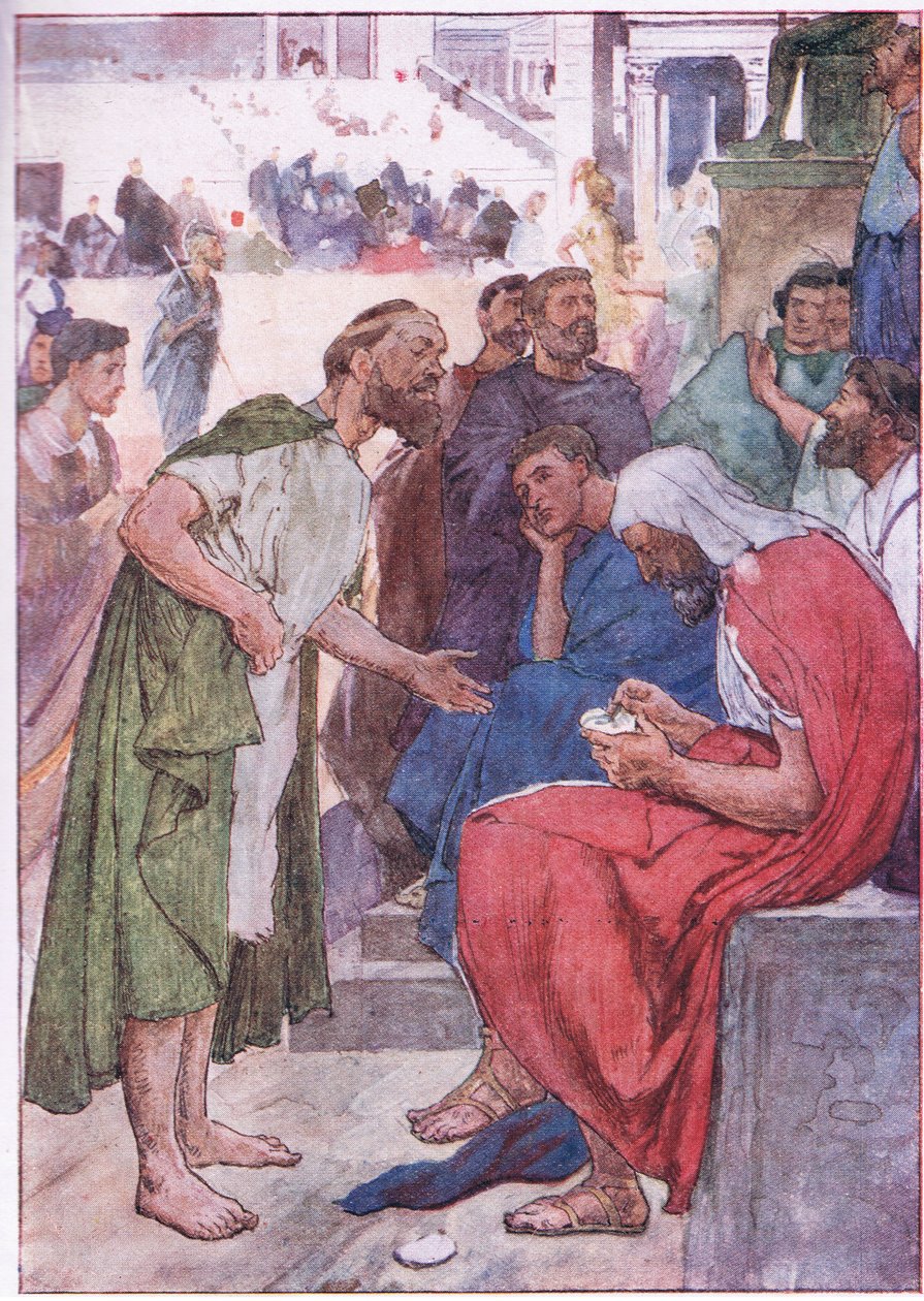 Aristedes a občan, z Plutarch Lives vydané T C & E C Jack Ltd, 20. léta od William Rainey