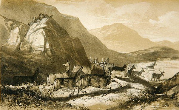 Záběry z Cairn Cherie, z The Art of Deer Stalking: Illustrated by a Narrative..., 1839 od William Scrope
