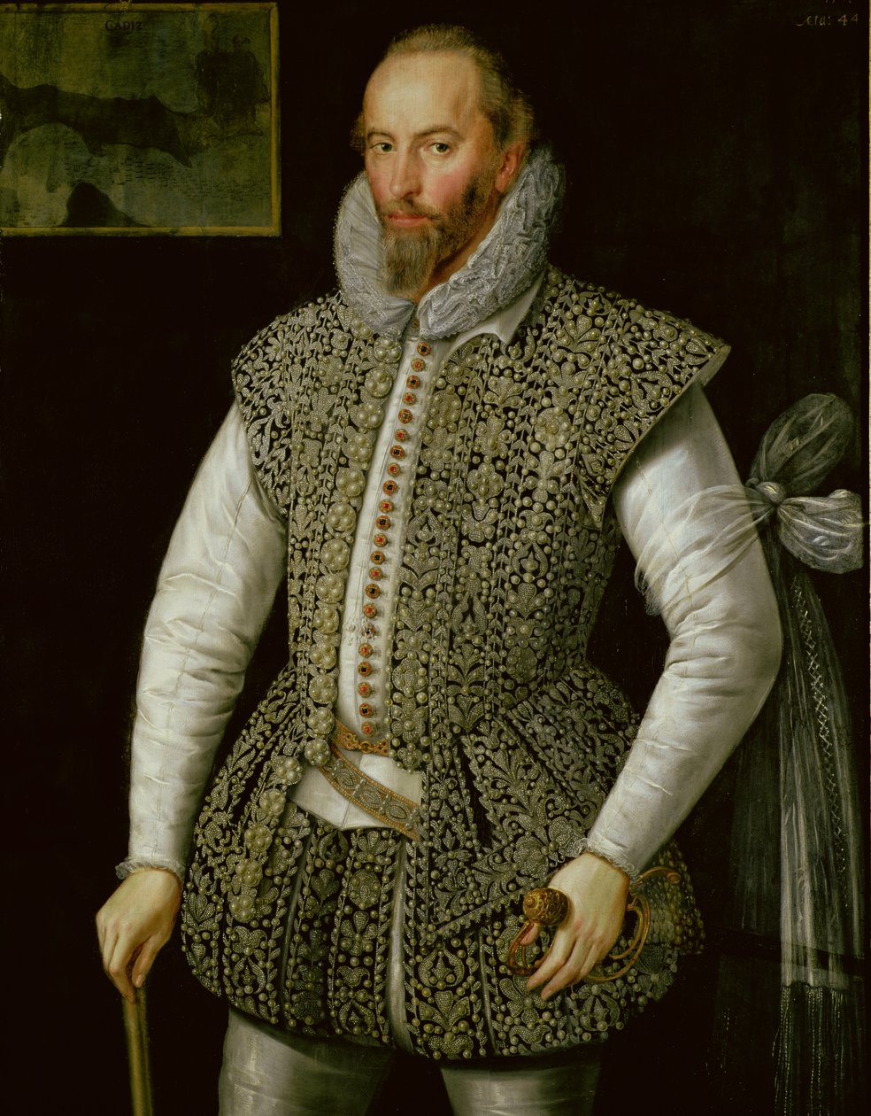 Portrét sira Waltera Raleigha, 1598 od William Segar