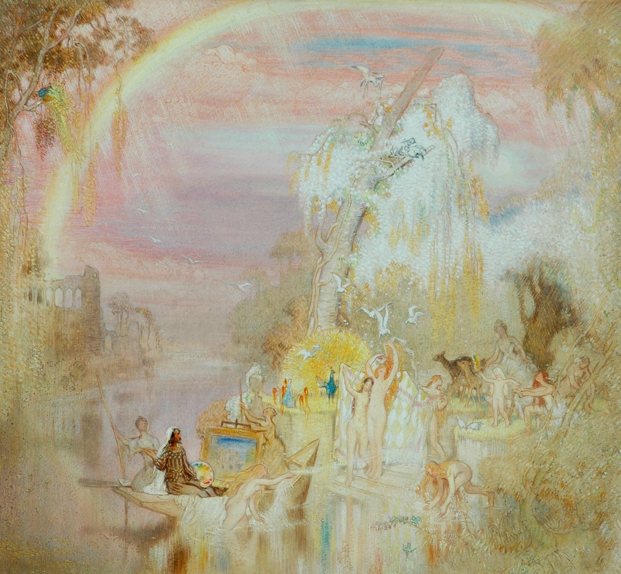 Umělcův sen, 1920 (olej na papíře) od William Shackleton