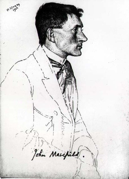 John Masefield (1878-1967) (inkoust na papíře) od William Strang