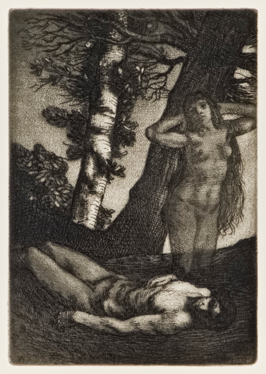 The Creation of Eve from Paradise Lost od Johna Miltona (1608-1674) série 12 ilustrací vyleptaných Williamem Strangem (1859-1921) od William Strang