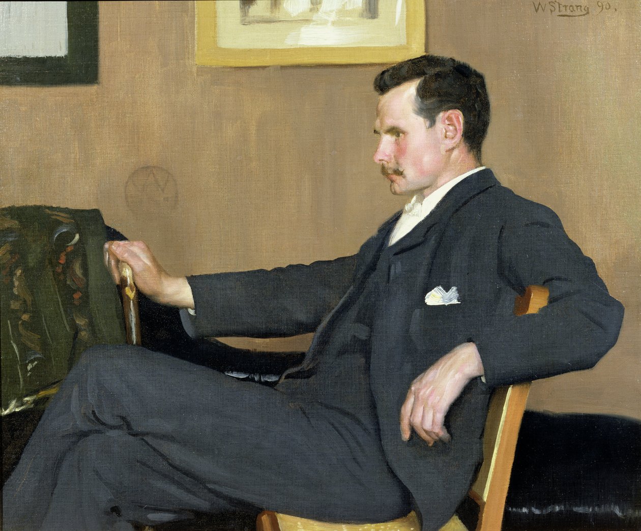 Muž v šedém obleku, 1890 od William Strang
