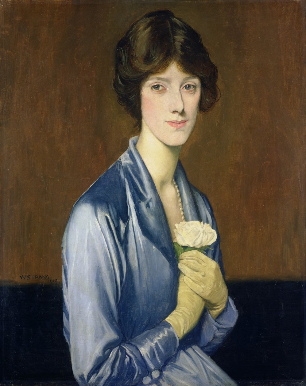 Bílá růže (Portrét dámy), 1919 od William Strang