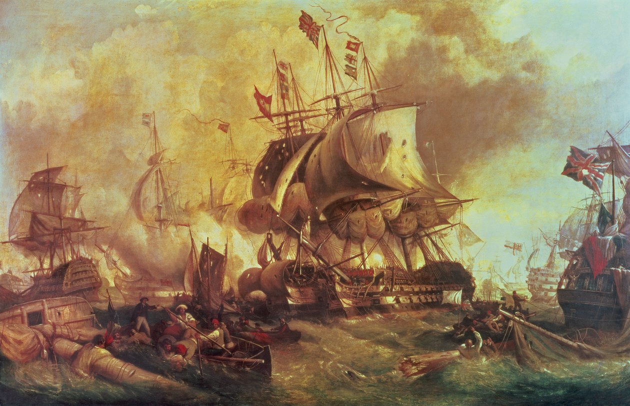 Bitva u Trafalgaru, 1805, kolem roku 1848 olej na plátně od William Stuart
