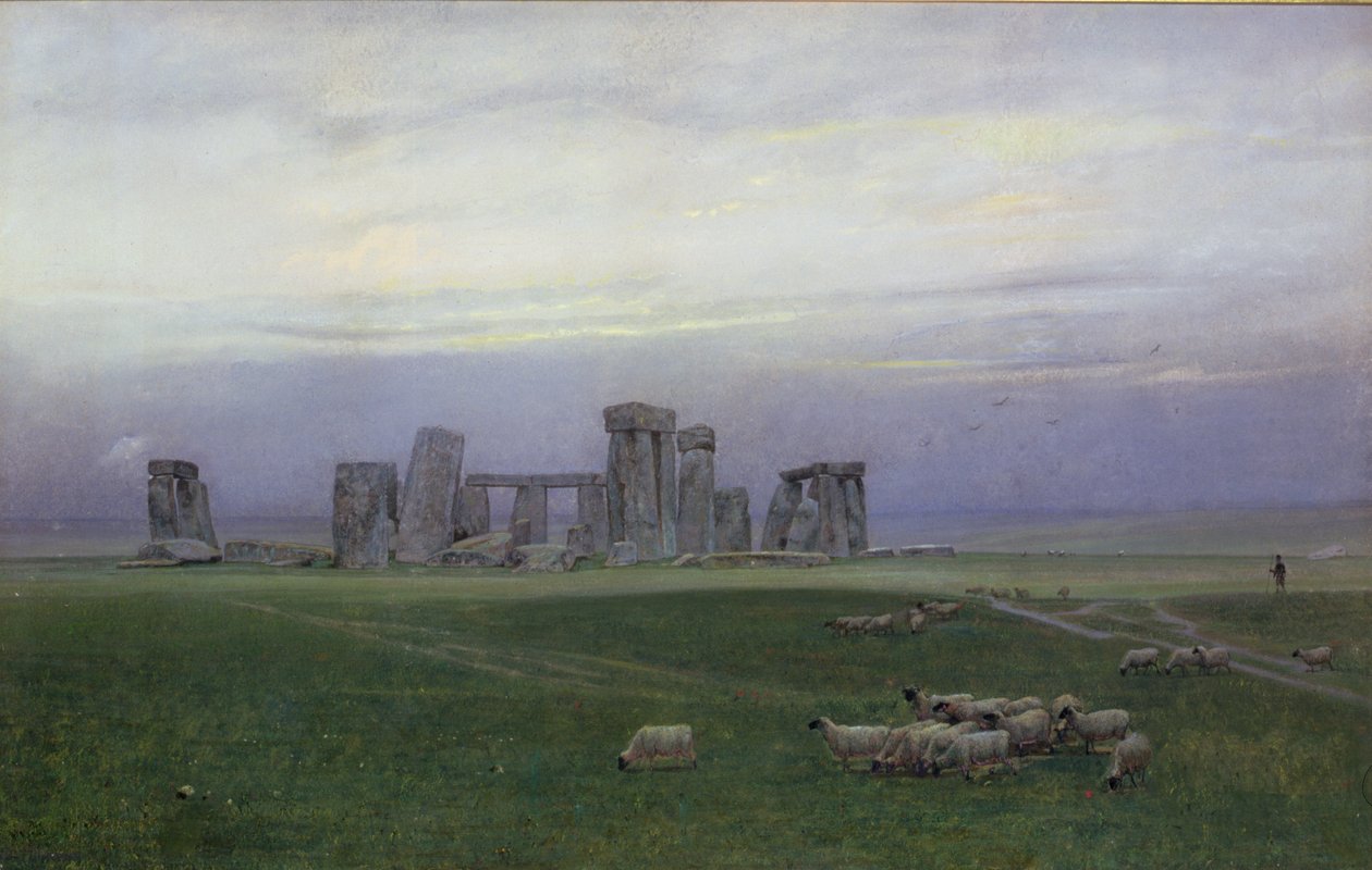 Stonehenge, cca 1882 (wc a kvaš na papíře) od William Trost Richards