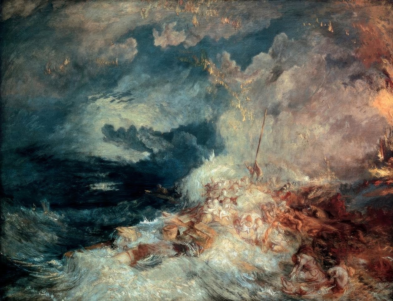 Oheň na moři od Joseph Mallord William Turner