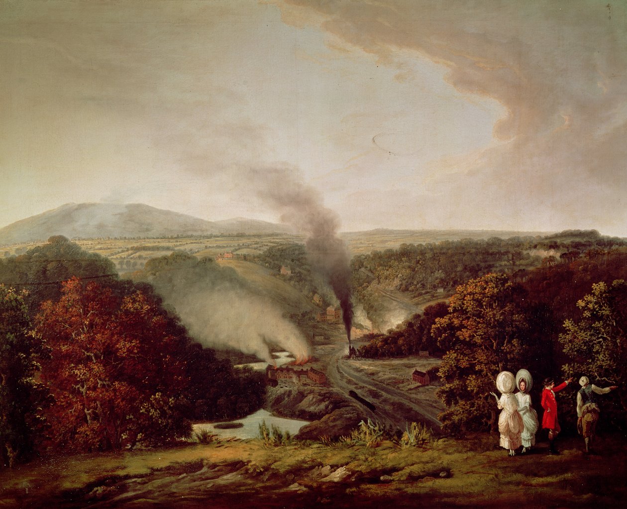 Odpolední pohled na Coalbrookdale, 1777 od William Williams