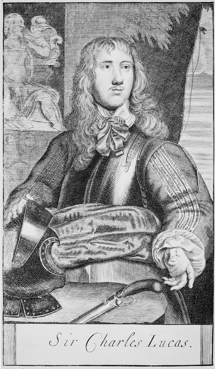 Sir Charles Lucas, cca 1645 (rytina) od William (after) Dobson