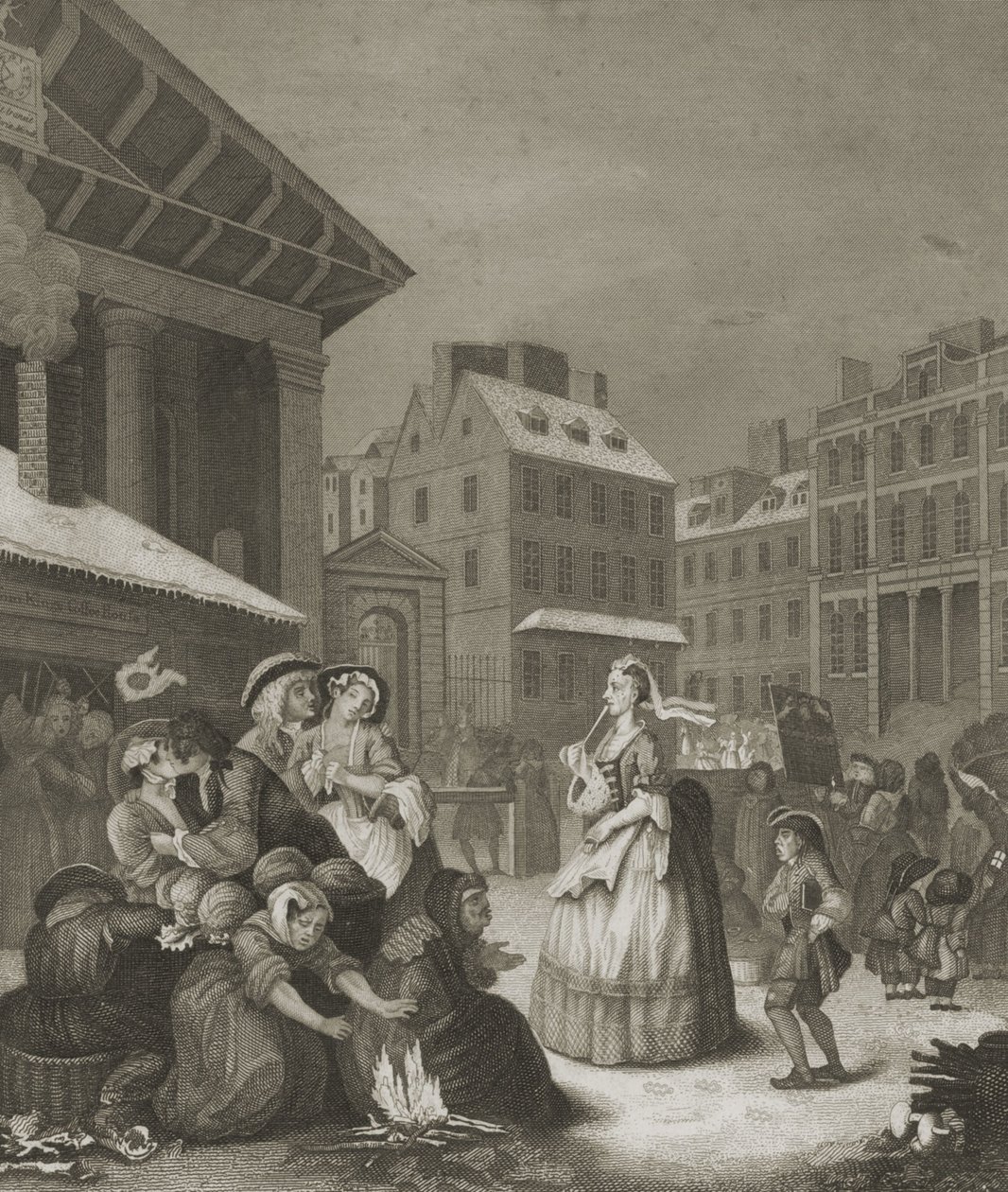 Ráno - londýnské ulice od William (after) Hogarth