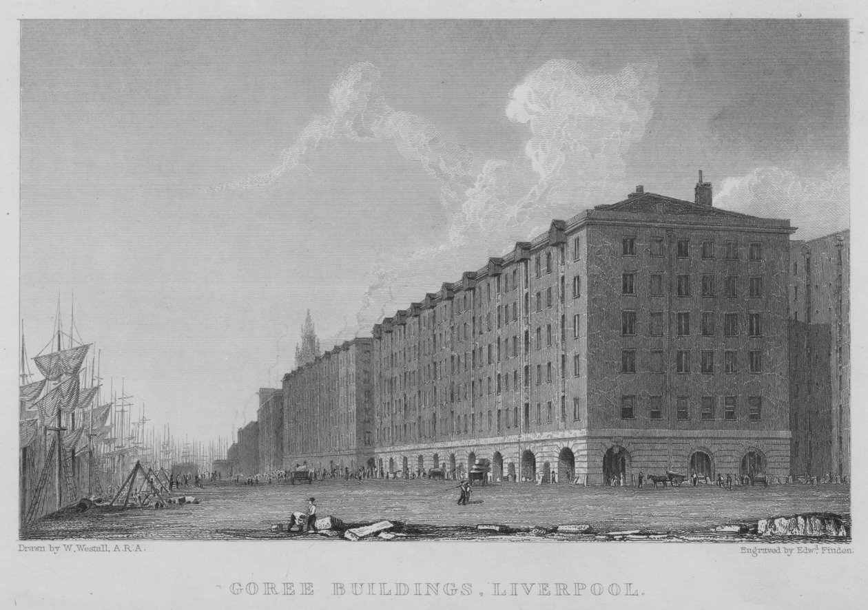 Goree Buildings, Liverpool (rytina) od William (after) Westall