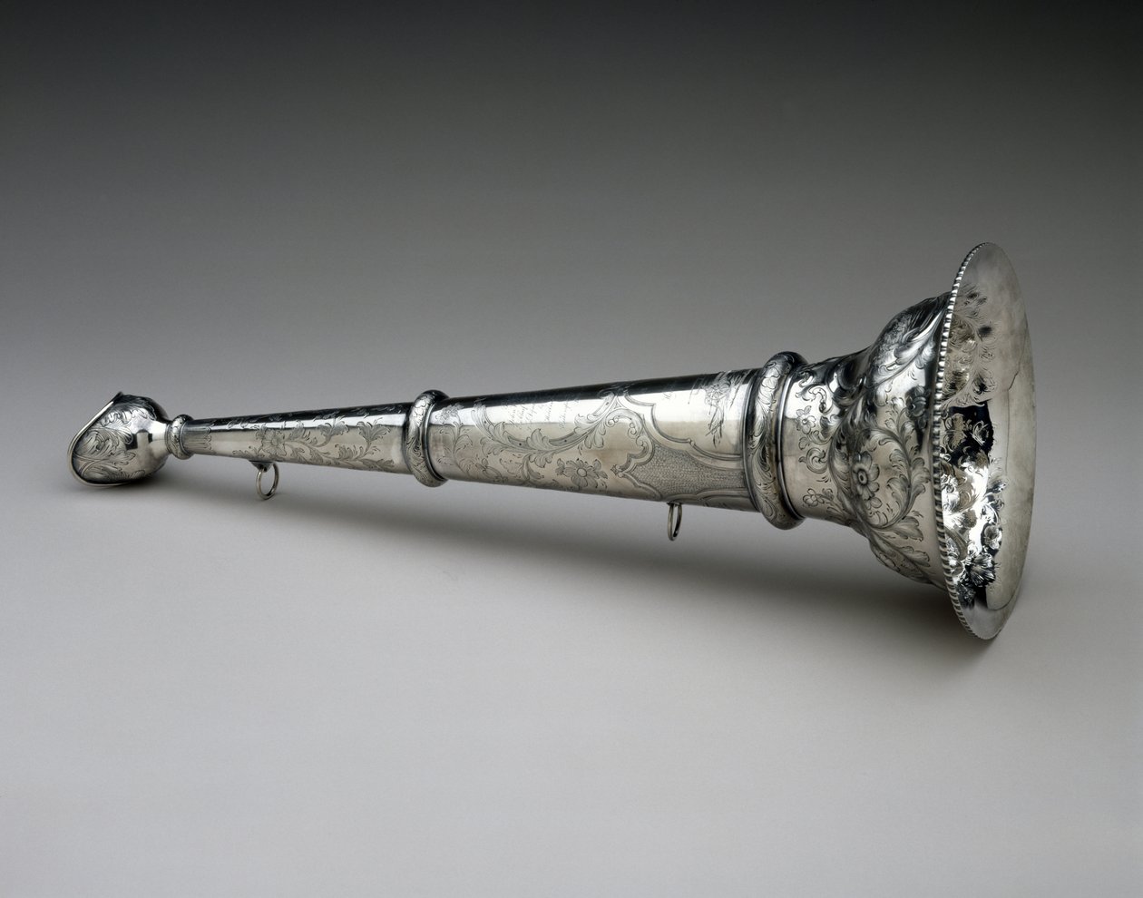 Hasičská trubka, c. 1857 (stříbro) od William Adams