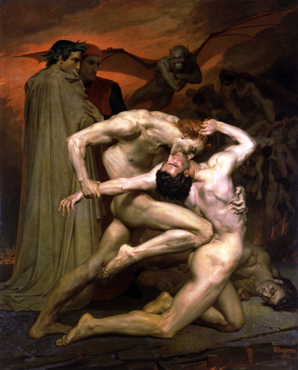 Dante a Virgil v pekle od William Adolphe Bouguereau
