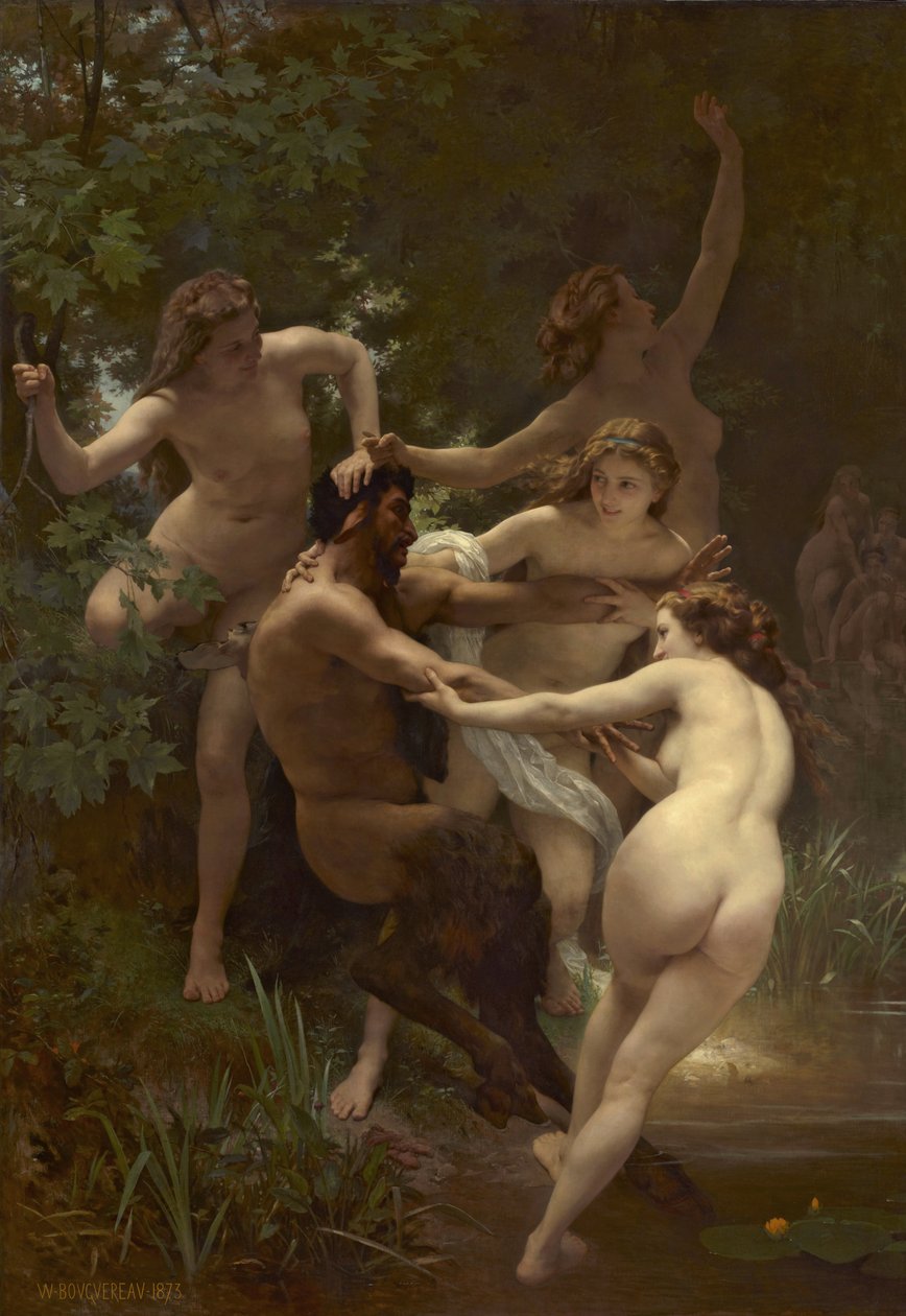 Nymfy a satyr, 1873 od William Adolphe Bouguereau