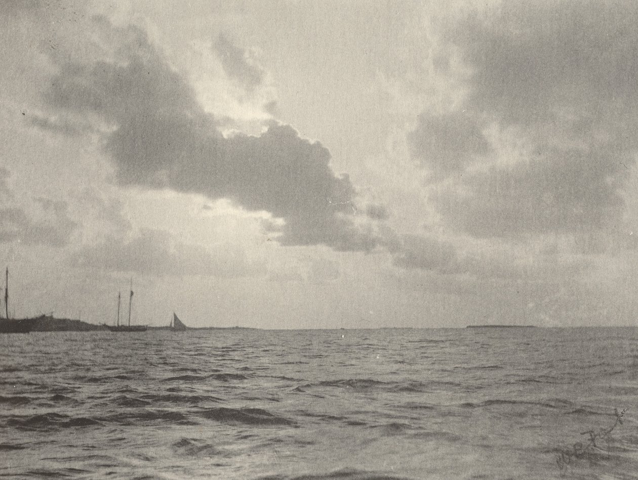Západ slunce nad vodou, 1890s. od William B Post