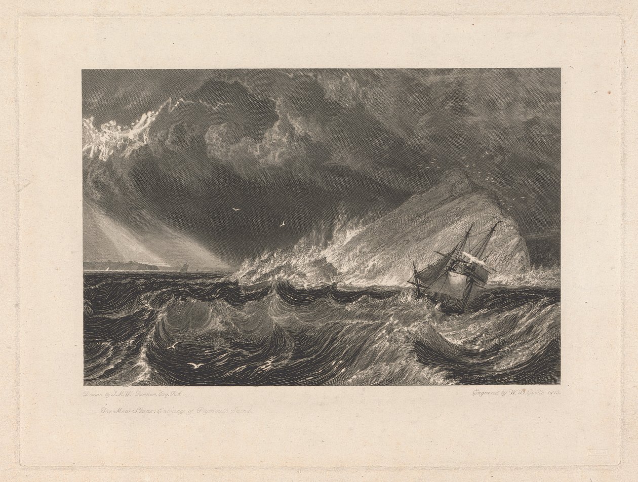 Mewstone, vchod do Plymouth Sound od William Bernard Cooke