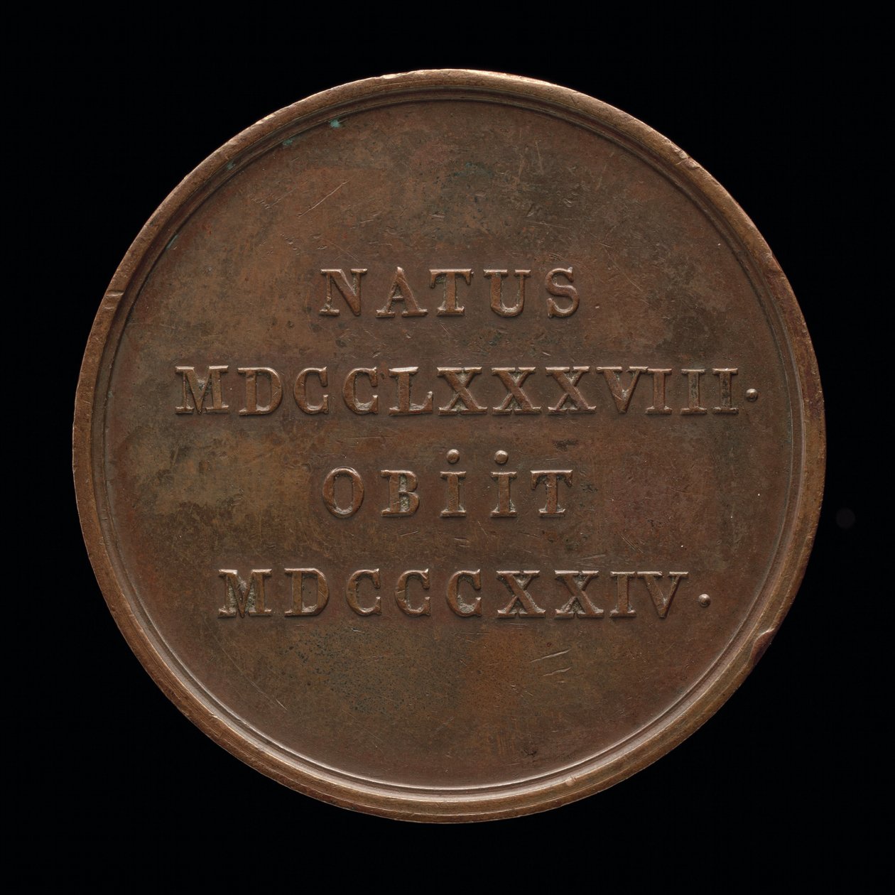 Nápis [revers], 1824. od William Binfield