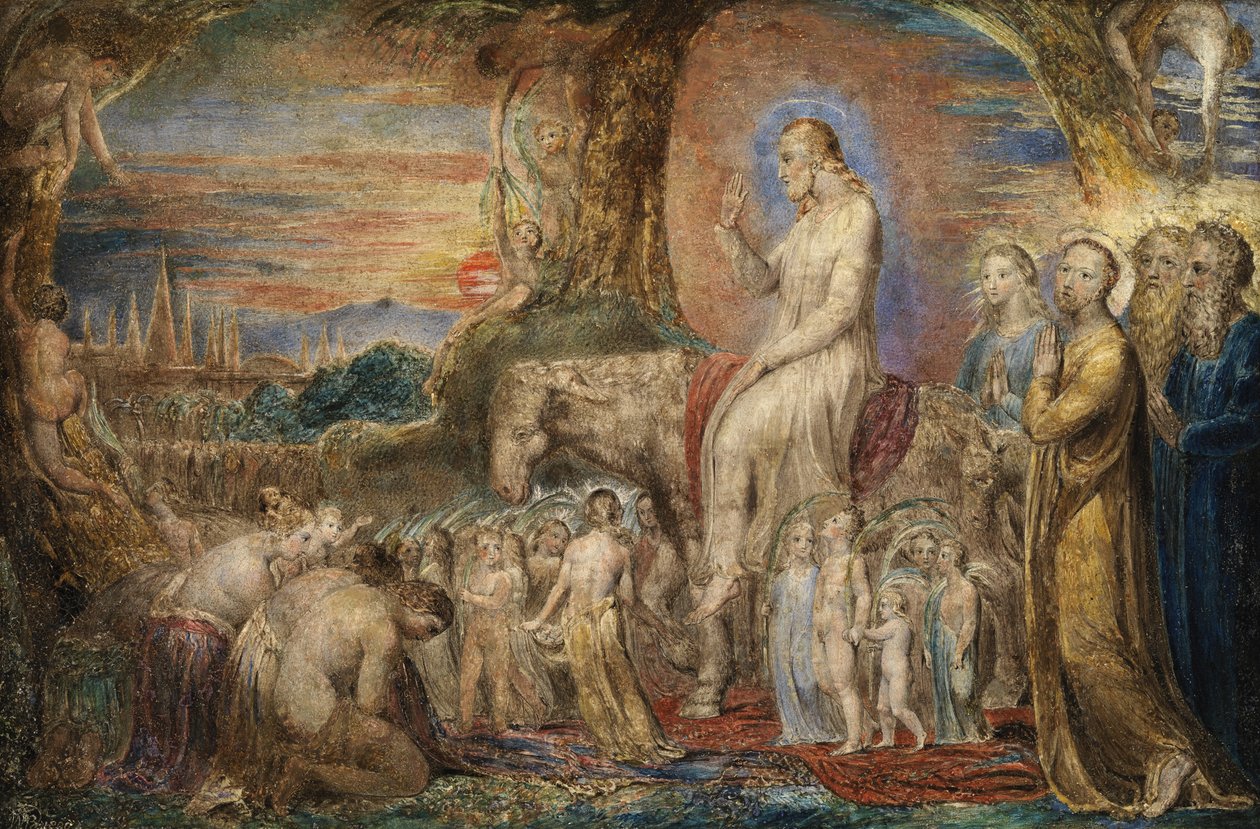 Kristův vjezd do Jeruzaléma (olej na mědi) od William Blake
