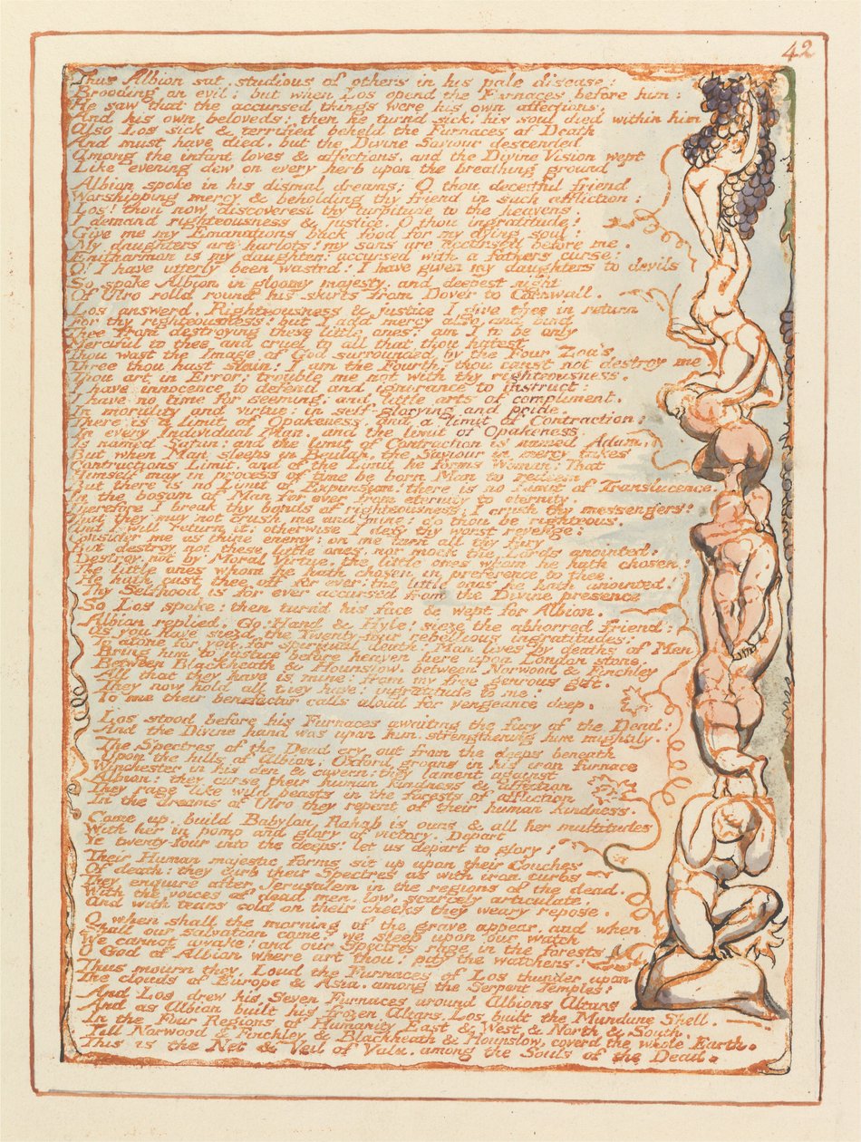 Jeruzalém, talíř 42, Albion tedy seděl ... od William Blake