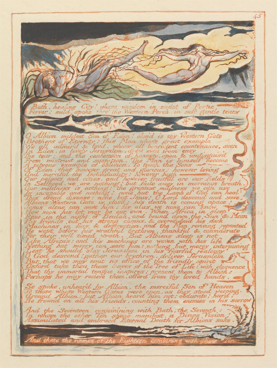 Jeruzalém, talíř 45, Bath, uzdravující město! .... od William Blake