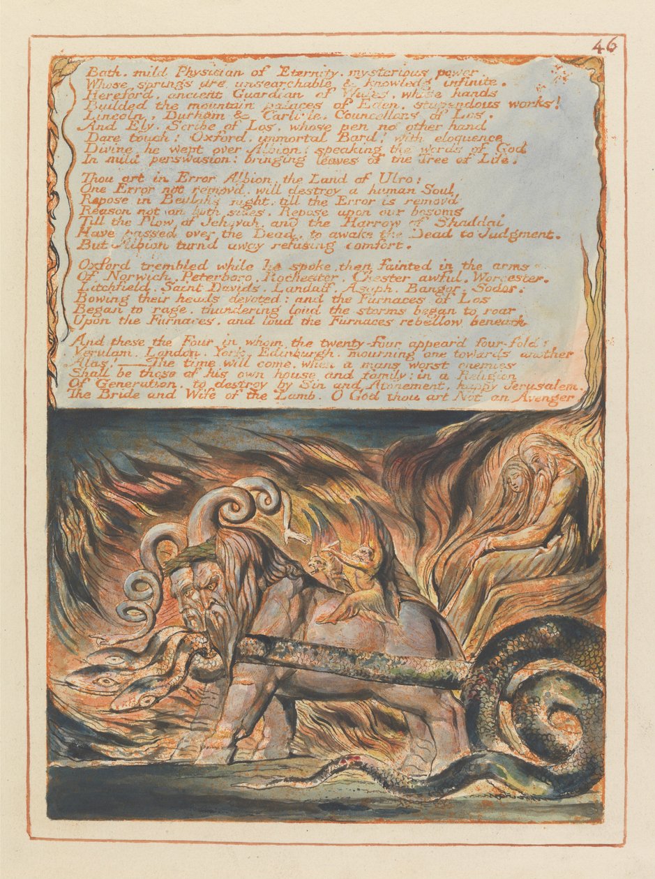 Jeruzalém, talíř 46, Bath, mírný lékař .... od William Blake