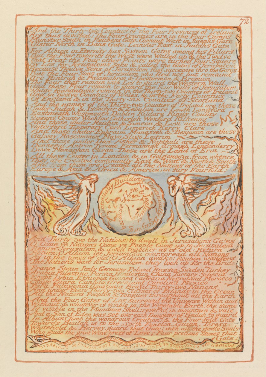 Jeruzalém, talíř 72 a třicet dva krajů ... od William Blake