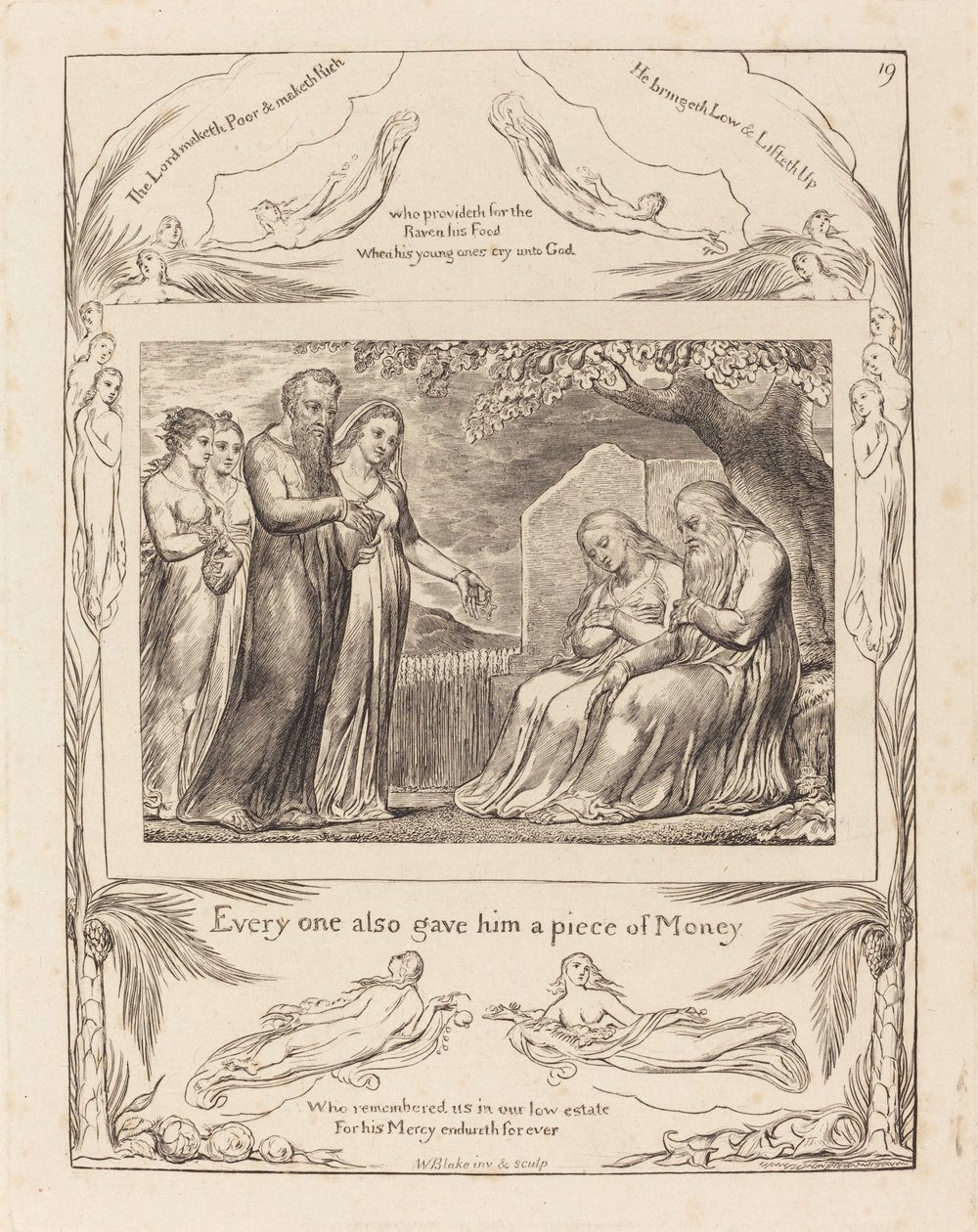Job Accepting Charity, 1825. od William Blake