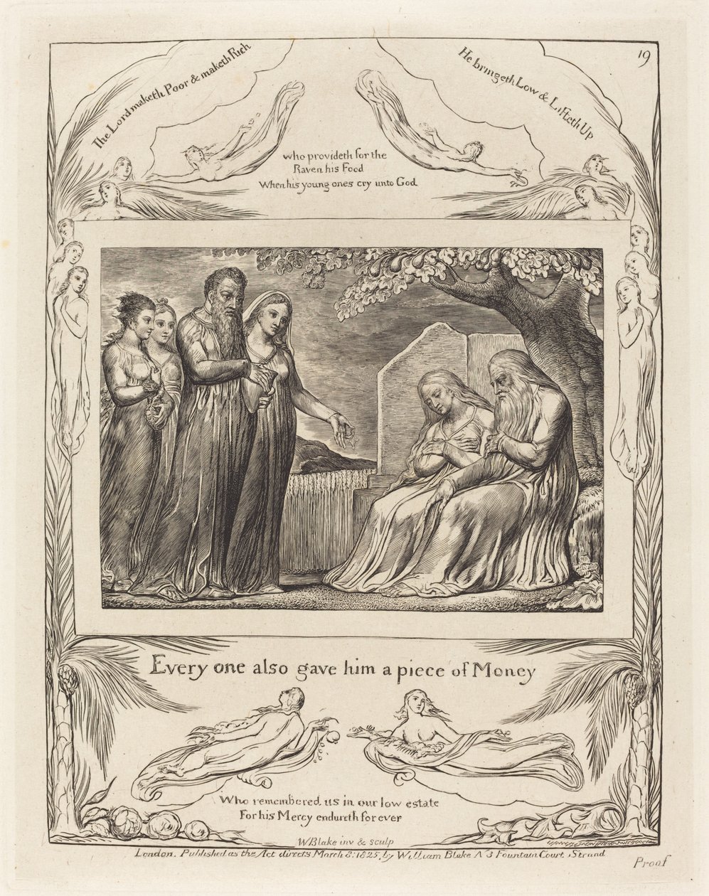 Job Accepting Charity, 1825. od William Blake