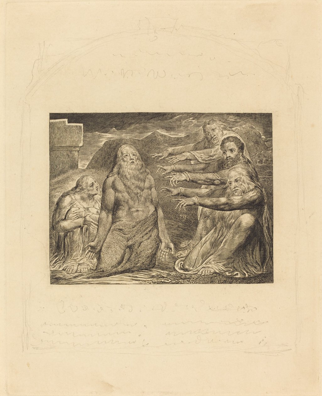 Job pokárán svými přáteli, 1825. od William Blake