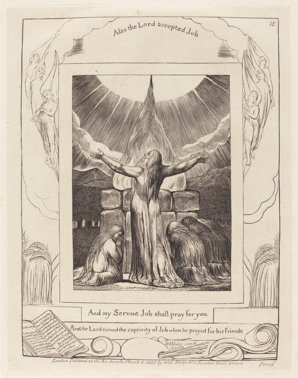 Jobova oběť, 1825. od William Blake