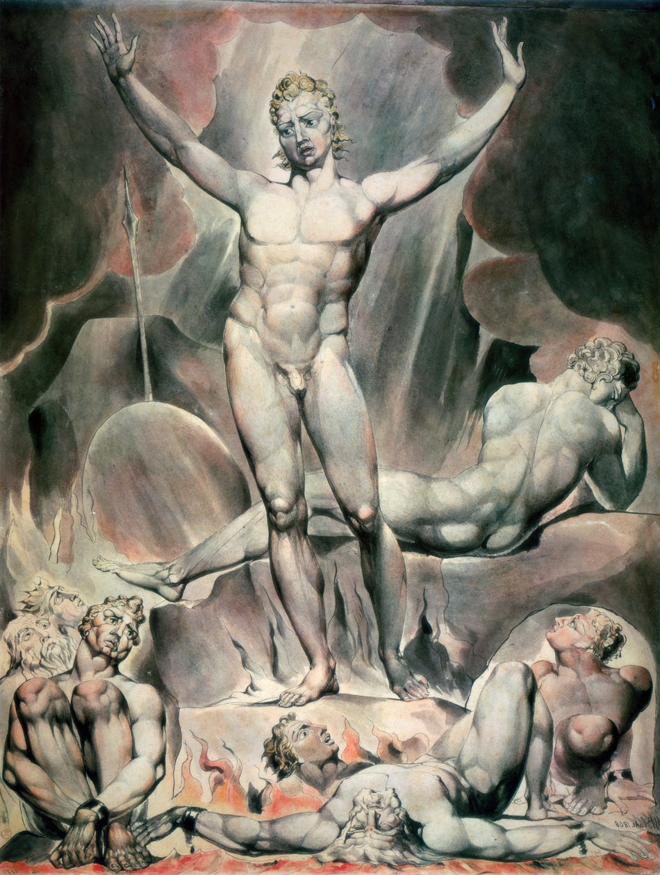 Satan Arousing the Rebel Angels, 1808 od William Blake