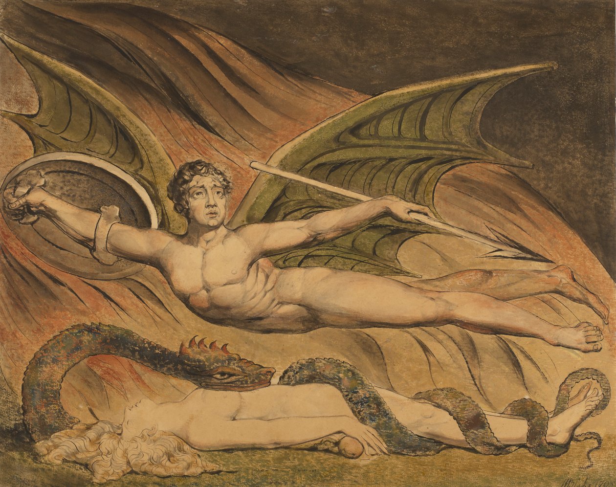 Satan jásající nad Evou od William Blake