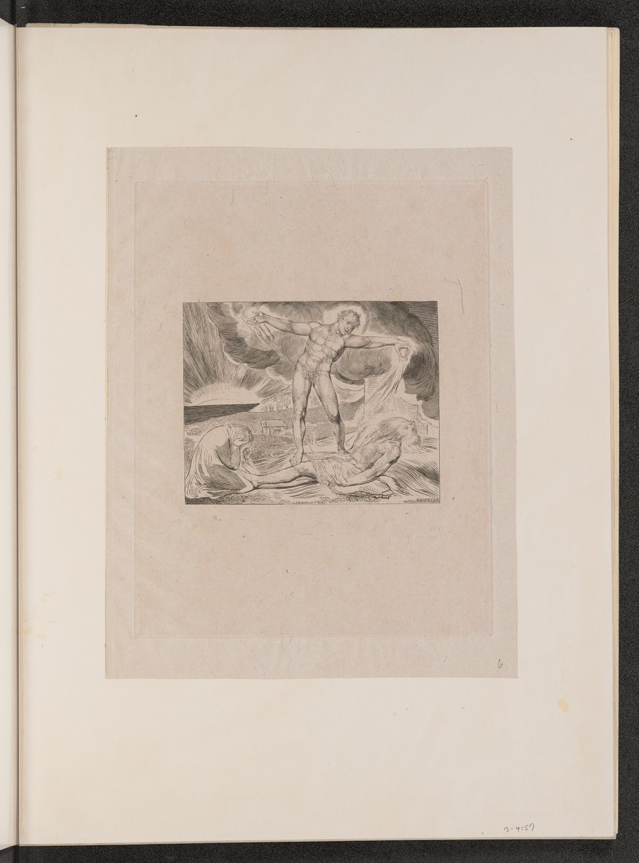 Satan Smiting Job s vaří od William Blake