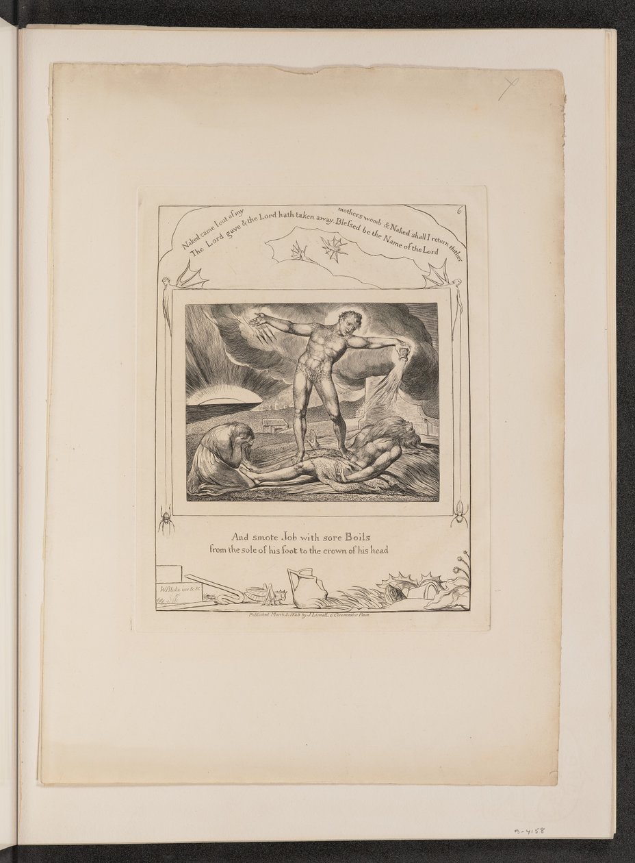 Satan Smiting Job s vaří od William Blake