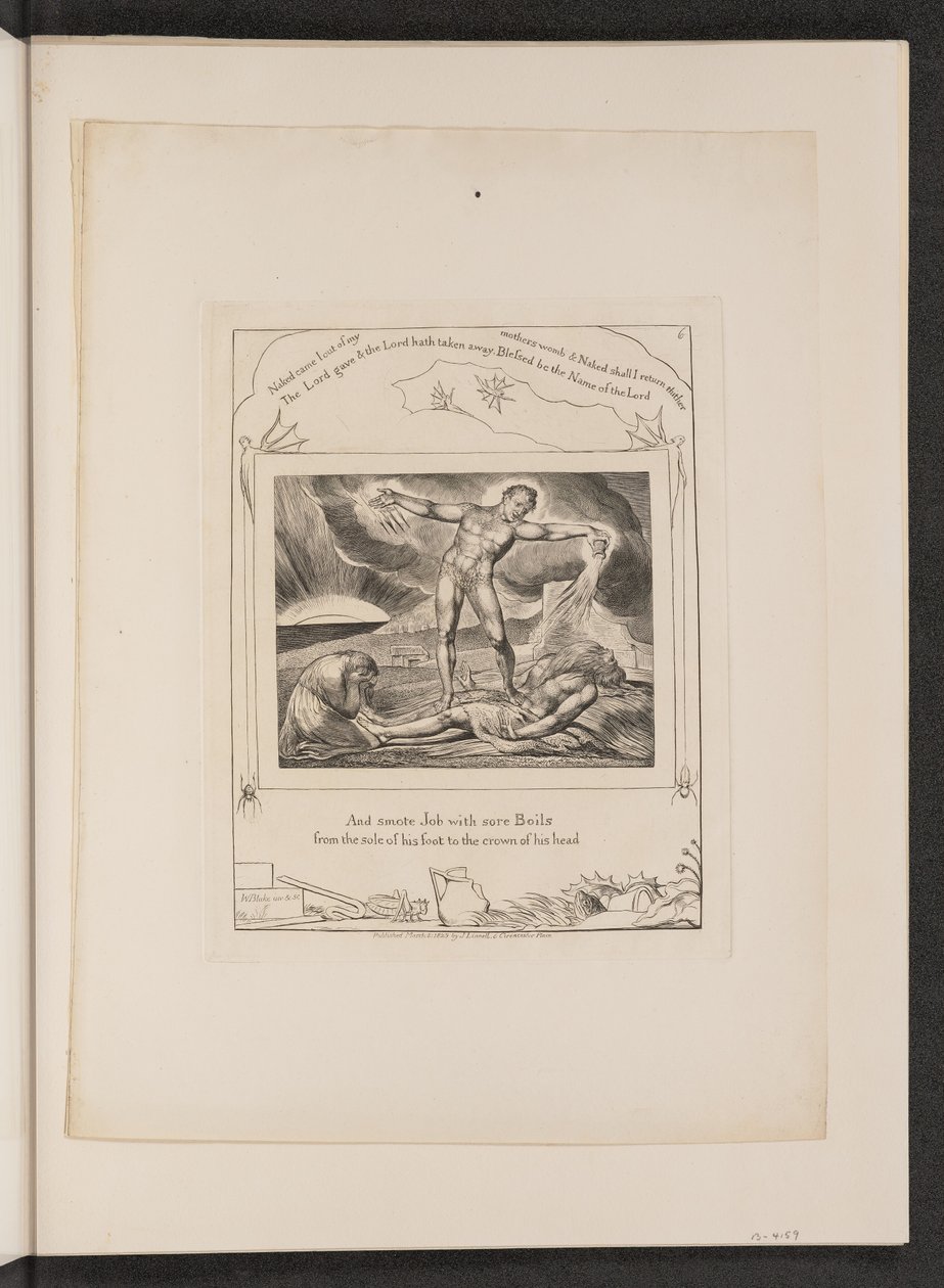 Satan Smiting Job with Boils, 1825. od William Blake