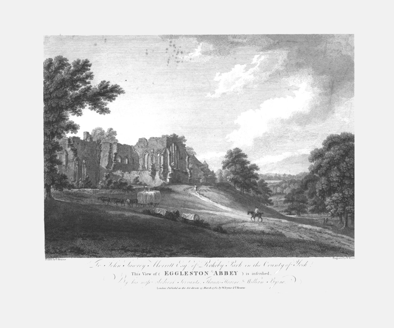 Eggleston Abbey, c1782. od William Byrne