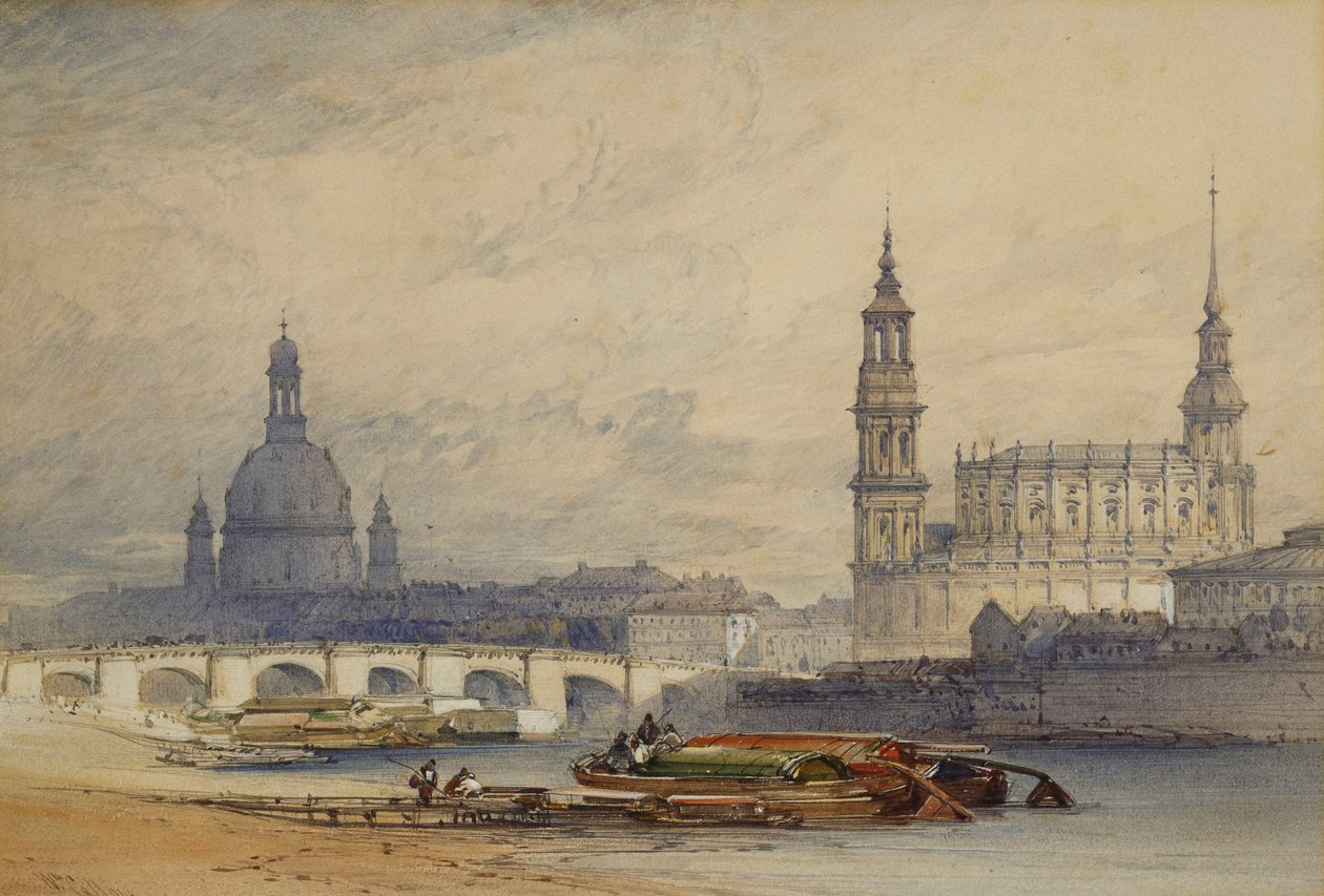 Drážďany od řeky Labe, 1853 od William Callow