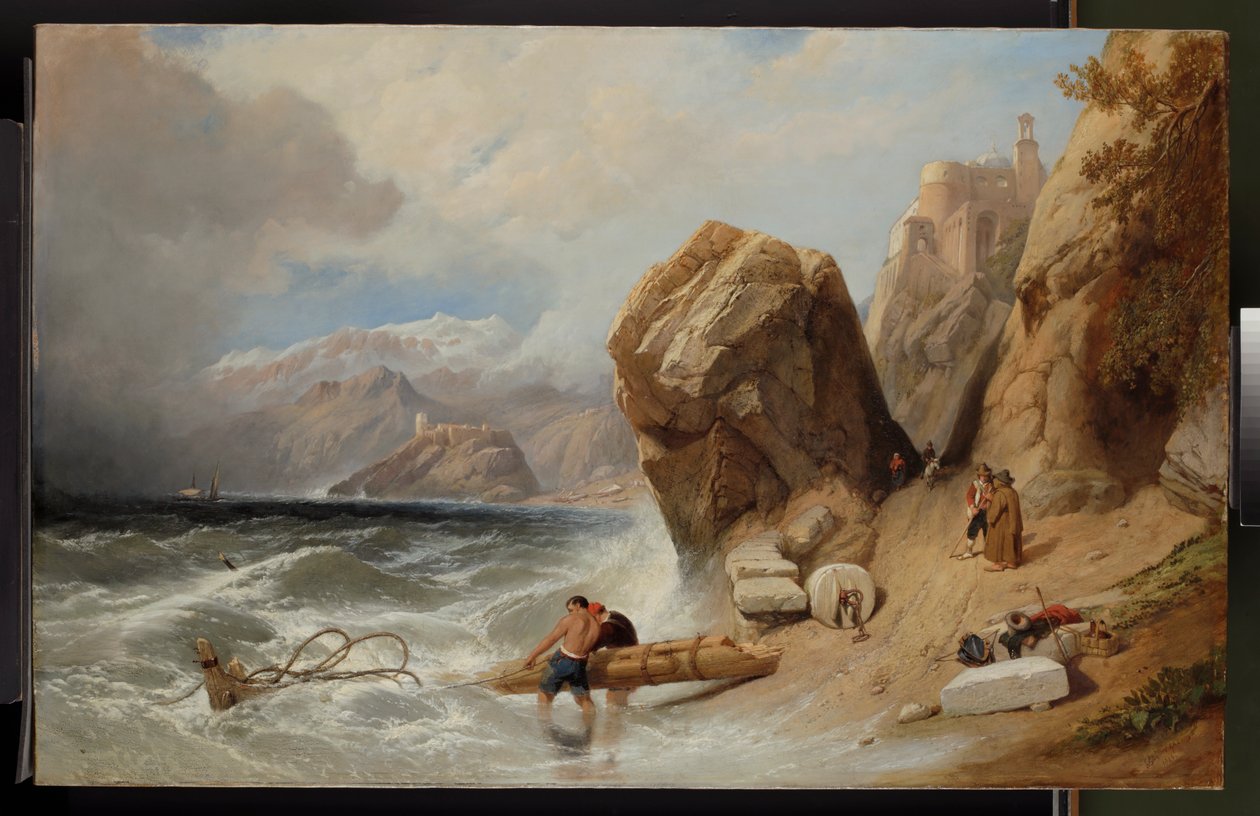 Scéna na pobřeží poblíž Janova, 1846 od Clarkson Frederick Stanfield