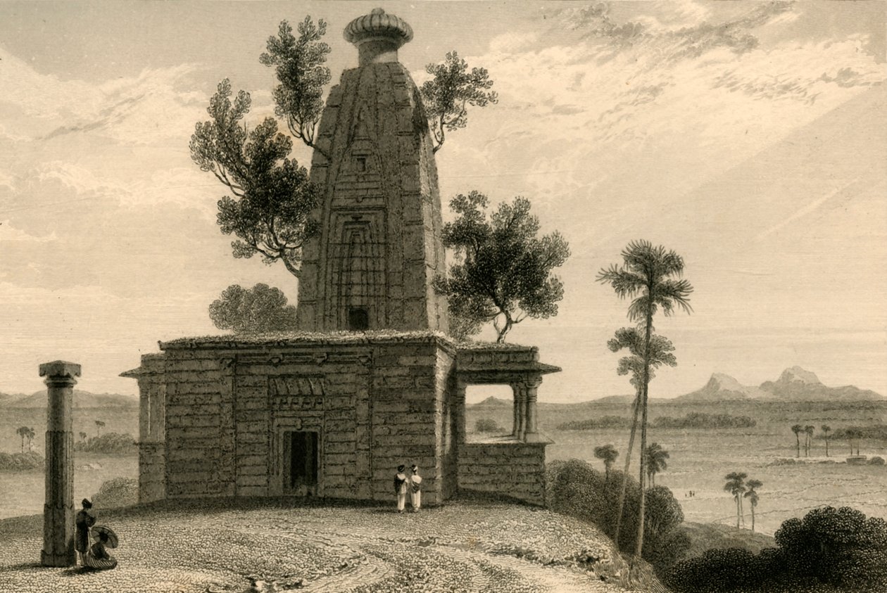 Hindoo Temple v Muddunpore, Bahar, 1835. od William Daniell