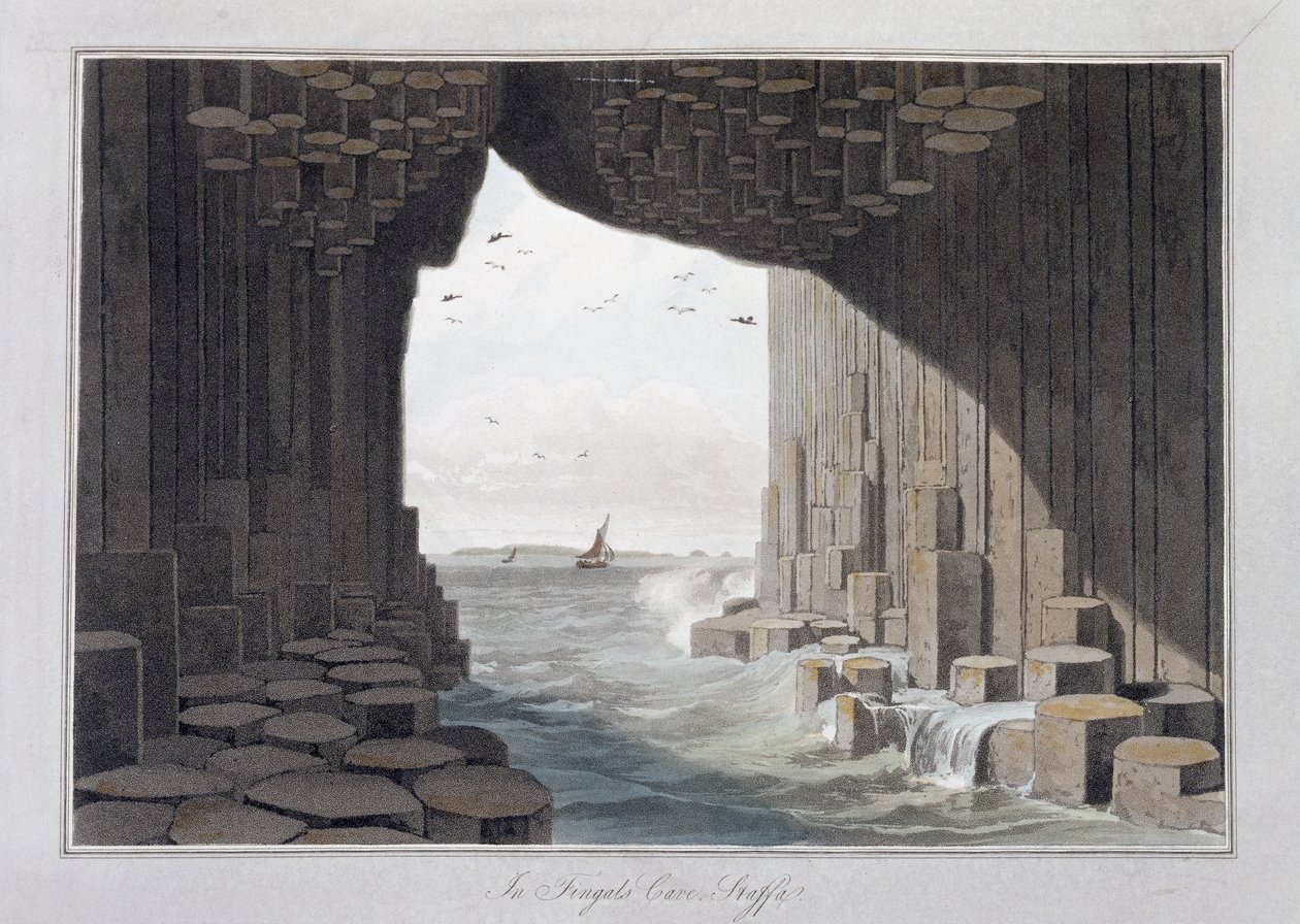 Ve Fingalově jeskyni, Staffa, Skotsko, 1829 od William Daniell