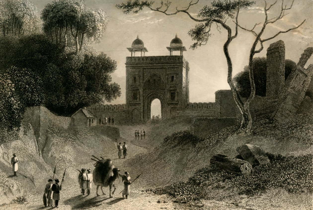 Brána Agra, Chauter Serai, 1835. od William Daniell