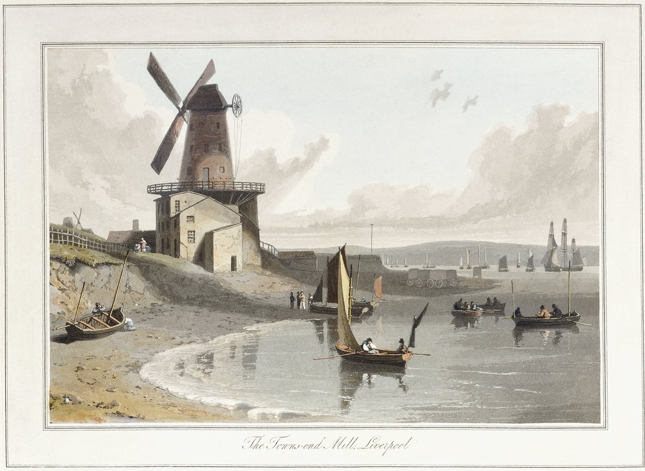 The Towns-end Mill, Liverpool, 1814-1825 od William Daniell