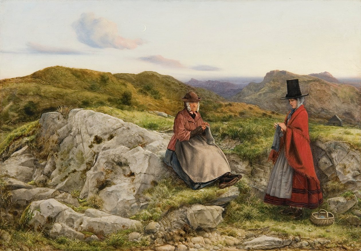 „Velšská krajina s pletením dvou žen“, 1860 od William Dyce