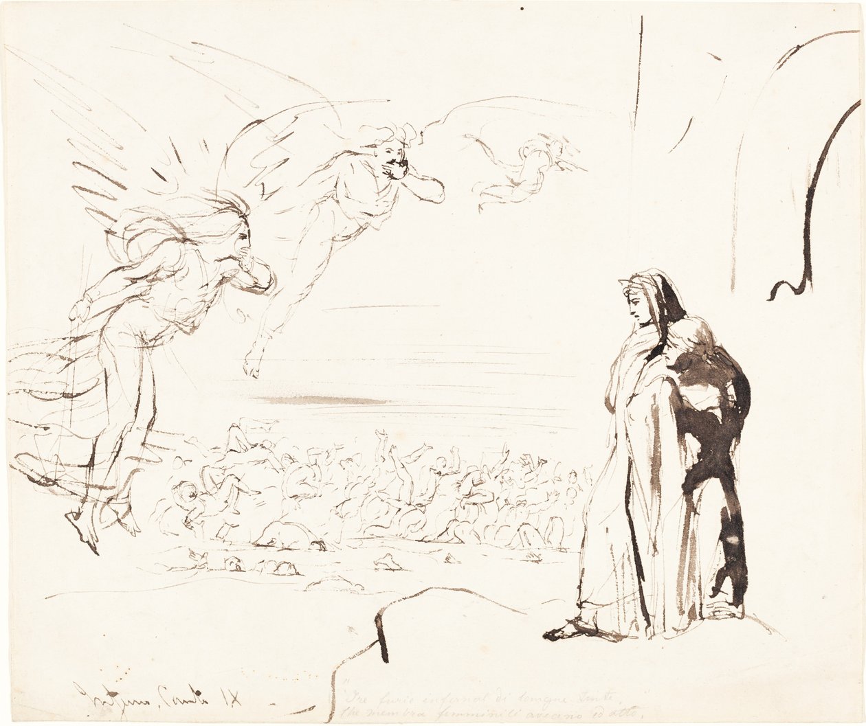 Scéna z pekla (canto IX) od William Etty