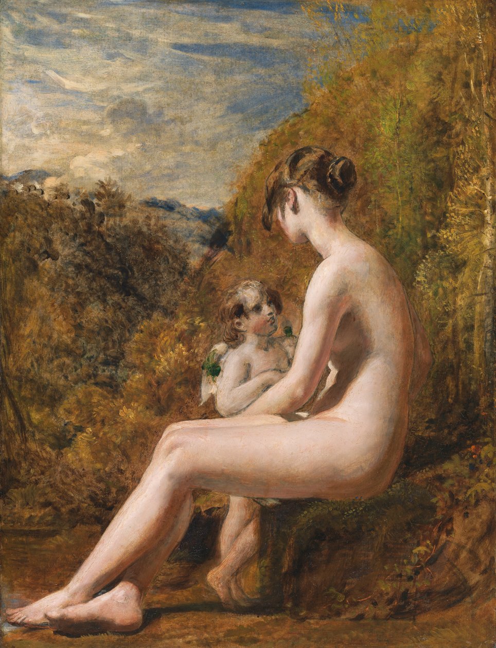 Venuše a Amor (olej na desce) od William Etty