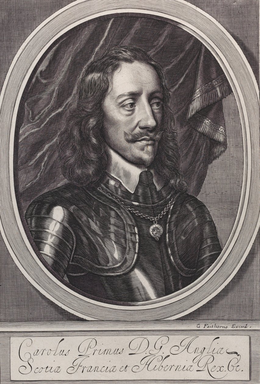 Král Karel I., ca. 1658.. od William Faithorne