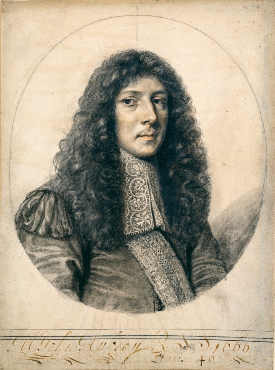 Portrét Johna Aubreyho, 1666 od William Faithorne