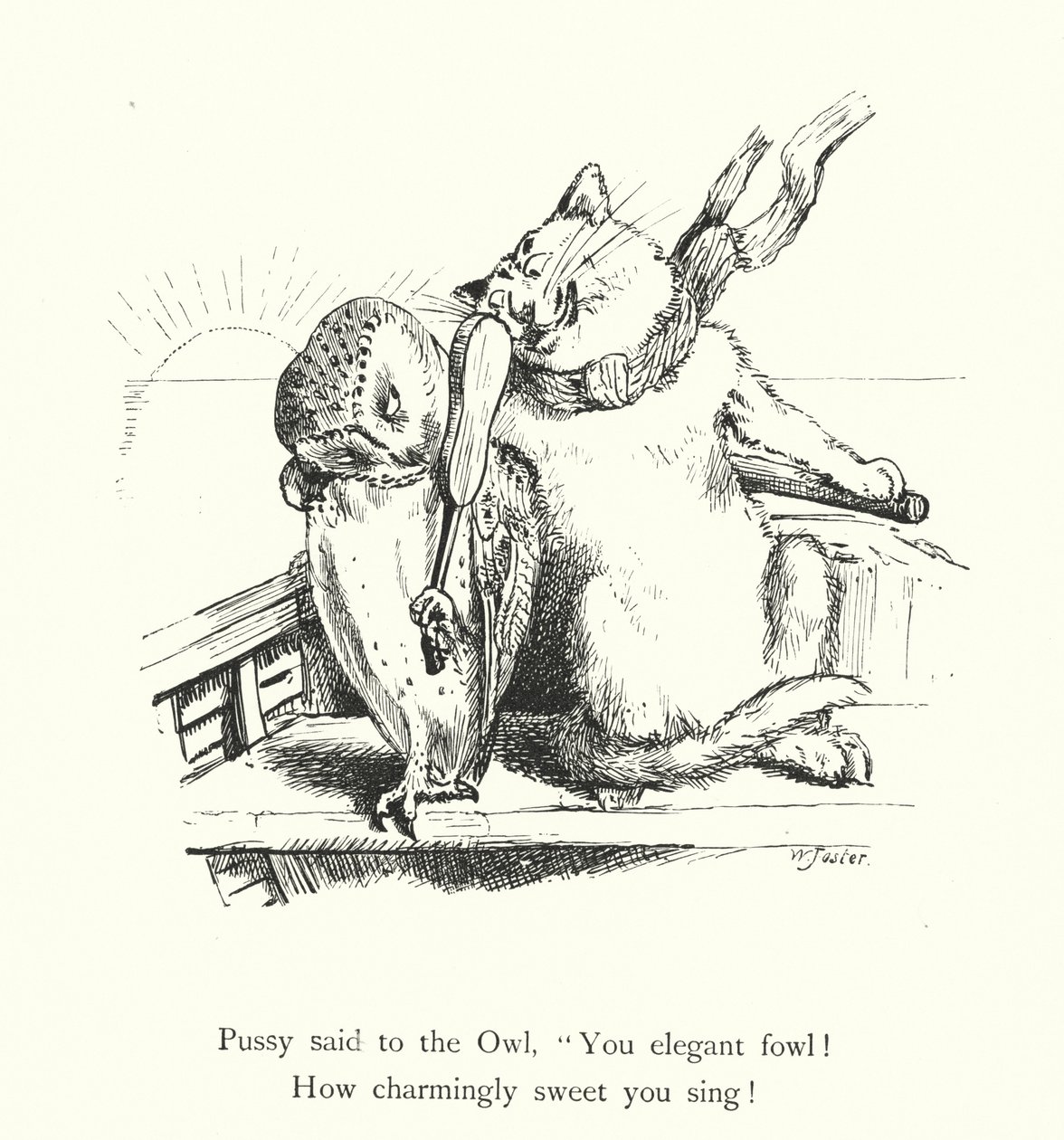 The Owl And The Pussy Cat (rytina) od William Foster