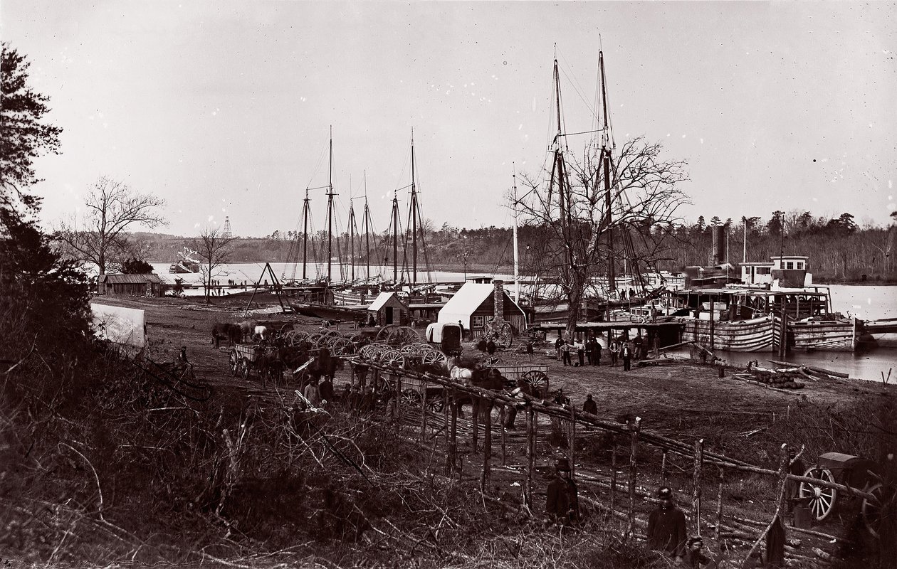 Broadway Landing, řeka Appomattox, 1864. od William Frank Browne