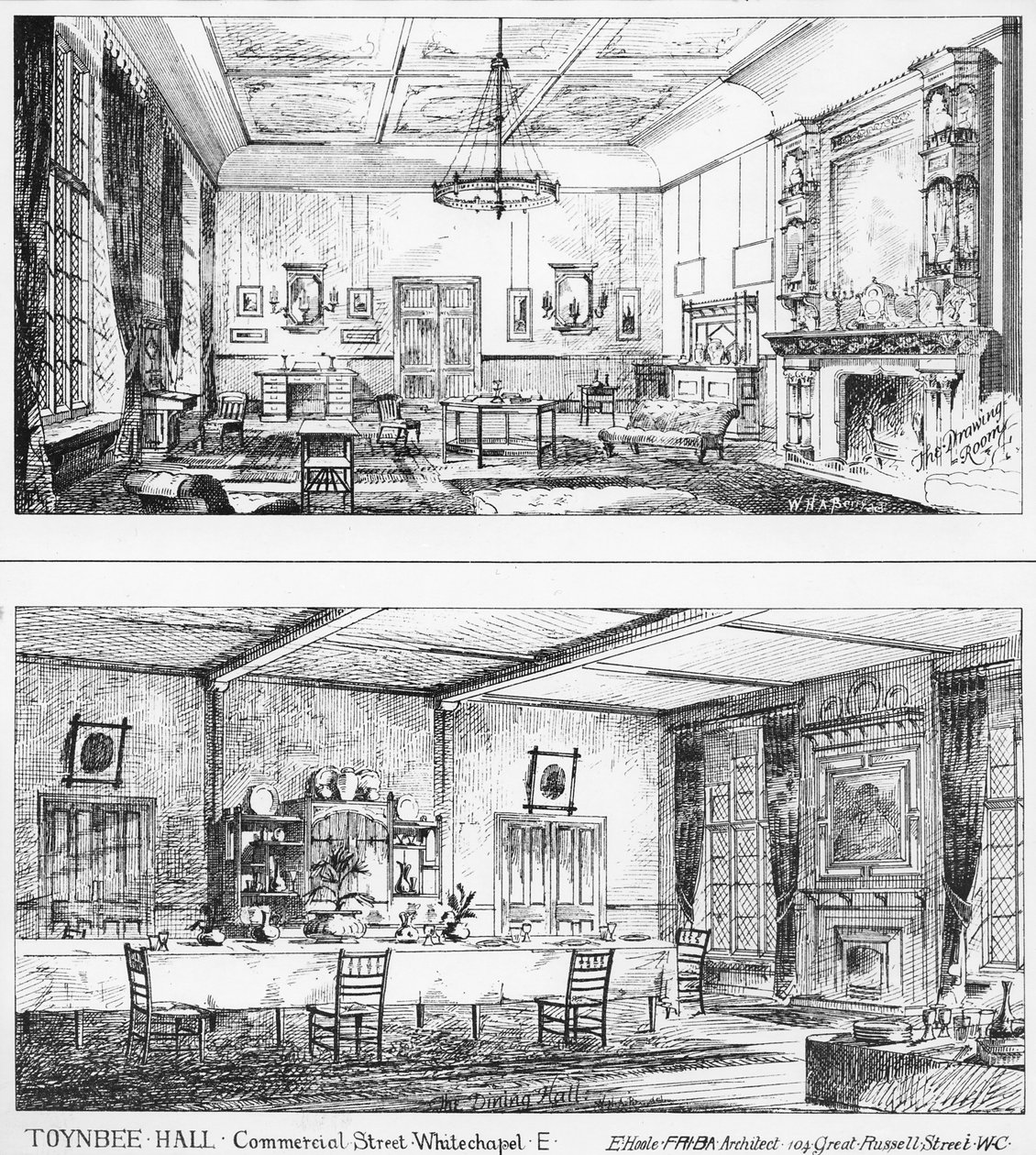 Interiér Toynbee Hall od William H Atkin Berry